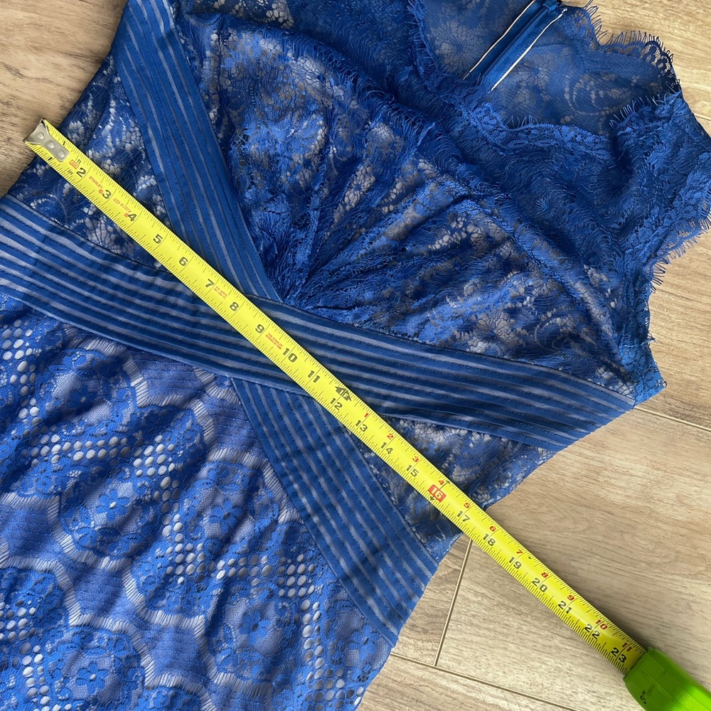 Tadashi Shoji Royal Blue Backless Lace Dress good condition - Picture 9 of 14